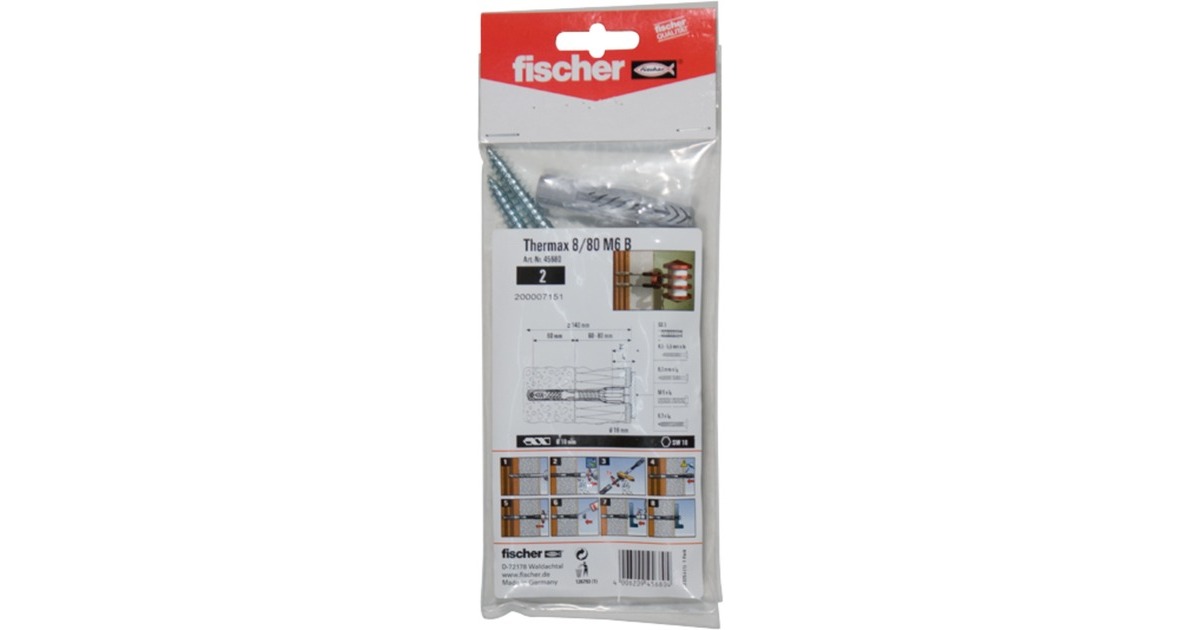 fischer Abstandsmontagesystem THERMAX 8/180 M6 B, Dübel(schwarz/grau, 2 Stück) fischer Abstandsmontagesystem THERMAX 8/180 M6 B, Dübel(schwarz/grau, 2 Stück)