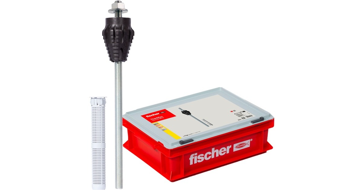 fischer Abstandsmontagesystem Thermax 12/110 M12 HWK, Dübel(schwarz/grau, 25 Stück, Koffer) fischer Abstandsmontagesystem Thermax 12/110 M12 HWK, Dübel(schwarz/grau, 25 Stück, Koffer)