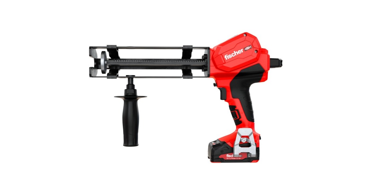 fischer Akku-Auspressgerät FIS DB S Pro, 18Volt, Kartuschenpistole(rot/schwarz, Li-Ionen Akku 2,0Ah)