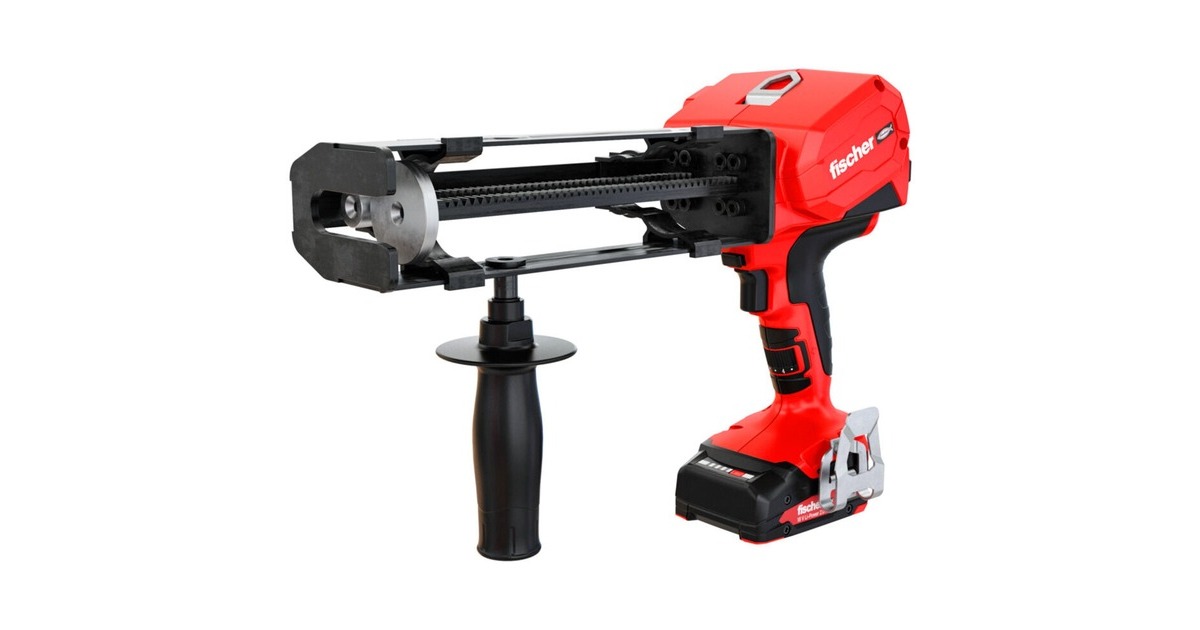 fischer Akku-Auspressgerät FIS DB S Pro, 18Volt, Kartuschenpistole(rot/schwarz, Li-Ionen Akku 2,0Ah)