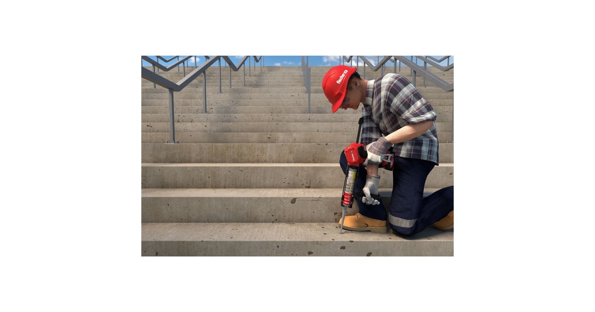 fischer Akku-Auspressgerät FIS DB S Pro, 18Volt, Kartuschenpistole(rot/schwarz, Li-Ionen Akku 2,0Ah)