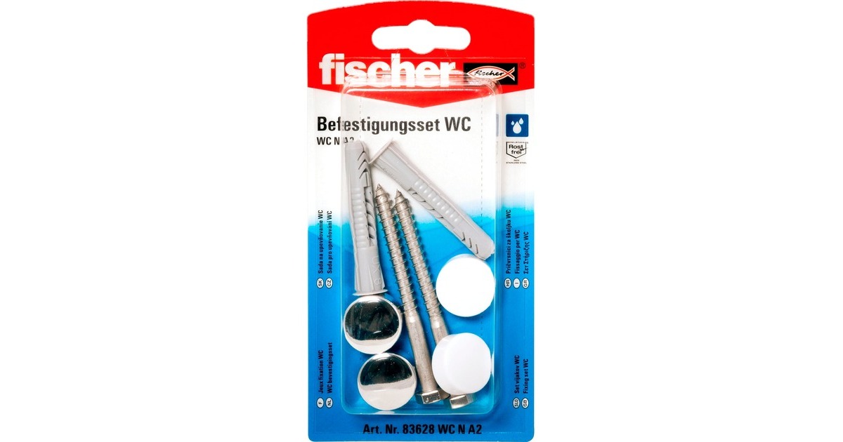 fischer Befestigungs-Set WC N, Dübel(hellgrau, 2-teilig, für Stand-WCs)