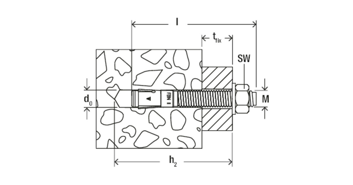 fischer Bolzenanker FBN II 12/10, Dübel(silber, 20 Stück, galvanisch verzinkt)