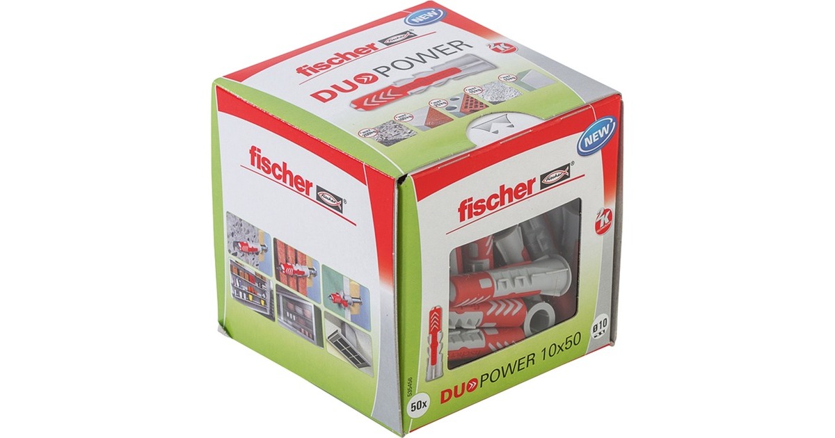 fischer Dübel DUOPOWER 10x50 LD(hellgrau/rot, 50 Stück)