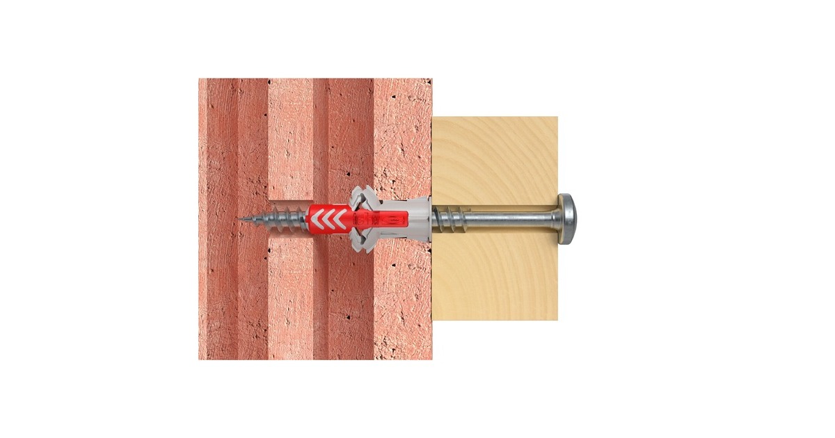 fischer Dübel DUOPOWER 6x30 S PH TX(hellgrau/rot, 200 Stück, mit Schraube)