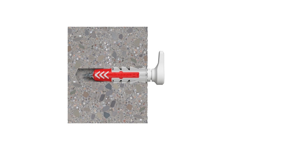 fischer EasyHook Angle DuoPower 8x40, Dübel(weiß, 4 Stück, mit EasyHook Winkelhaken)