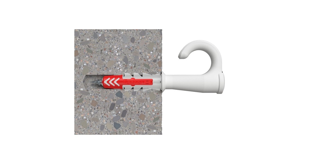 fischer EasyHook Round DuoPower 8x40, Dübel(weiß, 25 Stück, mit EasyHook Rundhaken)