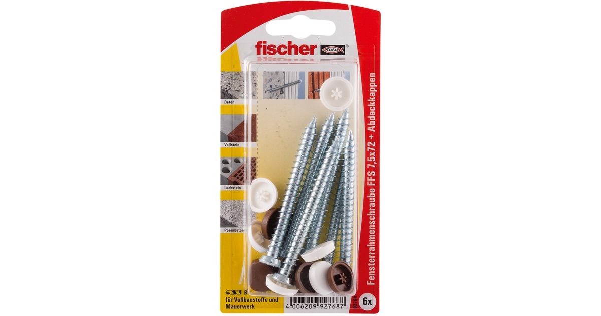 fischer Fensterrahmenschraube FFS 7,5 x 72 T30(6 Stück)