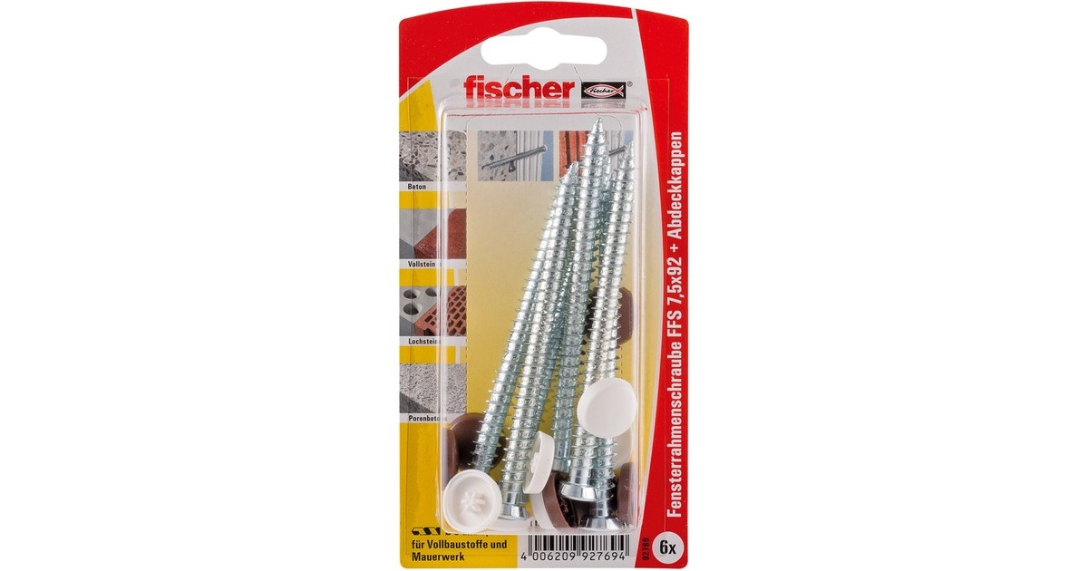 fischer Fensterrahmenschraube FFS 7,5 x 92 T30(6 Stück)