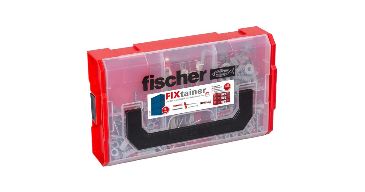 fischer FixTainer-DUOLINE, Dübel(hellgrau/rot, mit Schrauben, 181-teilig)