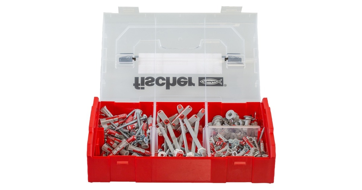 fischer FixTainer-DUOLINE, Dübel(hellgrau/rot, mit Schrauben, 181-teilig) fischer FixTainer-DUOLINE, Dübel(hellgrau/rot, mit Schrauben, 181-teilig)