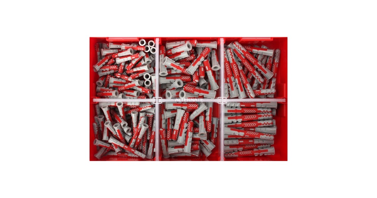 fischer FixTainer-DUOPOWER kurz / lang NV, Dübel(hellgrau/rot, 210-teilig)