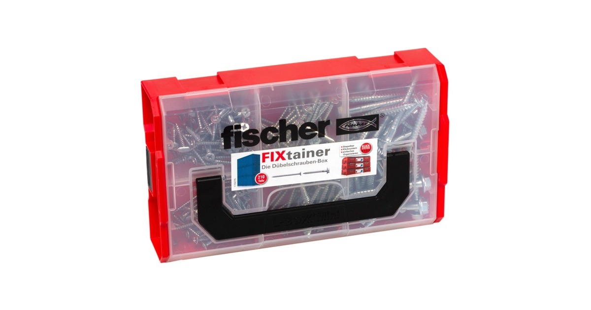 fischer FixTainer Dübelschrauben, Schrauben-Set(210-teilig)