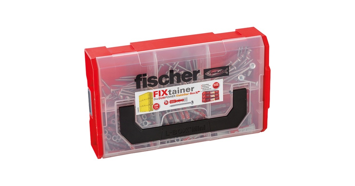 fischer FixTainer- DUOPOWER Elektriker, Dübel(hellgrau/rot, 300-teilig, mit Schrauben)