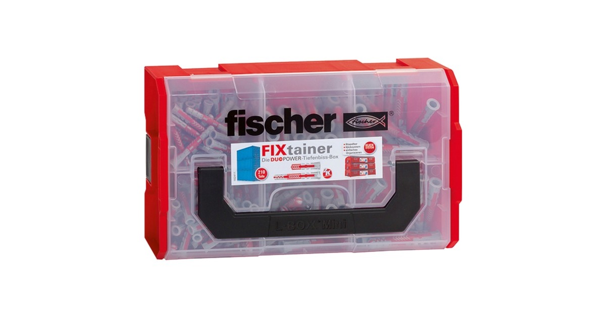 fischer FixTainer -DUOPOWER kurz / lang, Dübel(hellgrau/rot, 210-teilig)