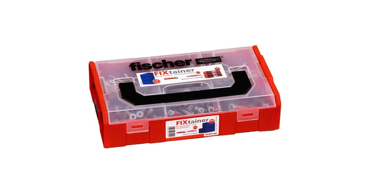 fischer FixTainer - DUOPOWER & DUOSEAL + Schrauben, Dübel(hellgrau/rot, 275-teilig)