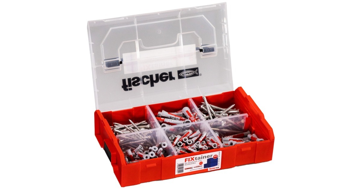 fischer FixTainer - DUOPOWER & DUOSEAL + Schrauben, Dübel(hellgrau/rot, 275-teilig)