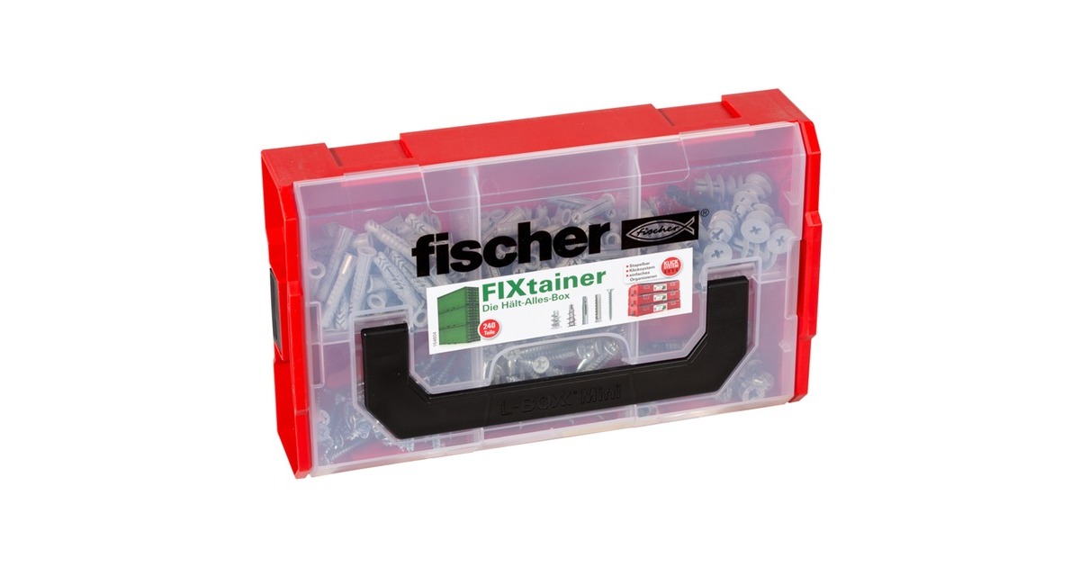 fischer FixTainer - Hält-Alles-Box, Dübel(hellgrau, 240-teilig)