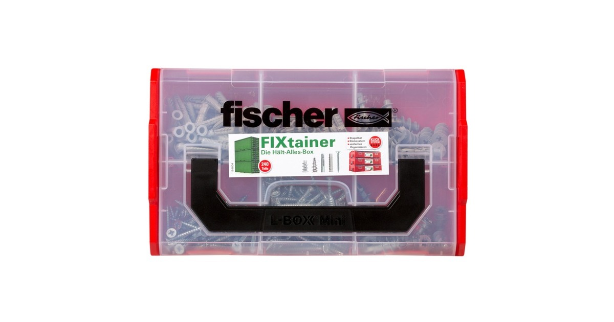 fischer FixTainer - Hält-Alles-Box, Dübel(hellgrau, 240-teilig)