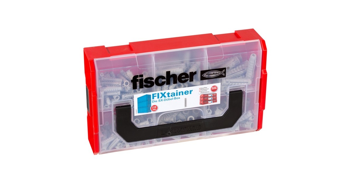fischer FixTainer - SX-Dübel-Box(hellgrau, 210-teilig)