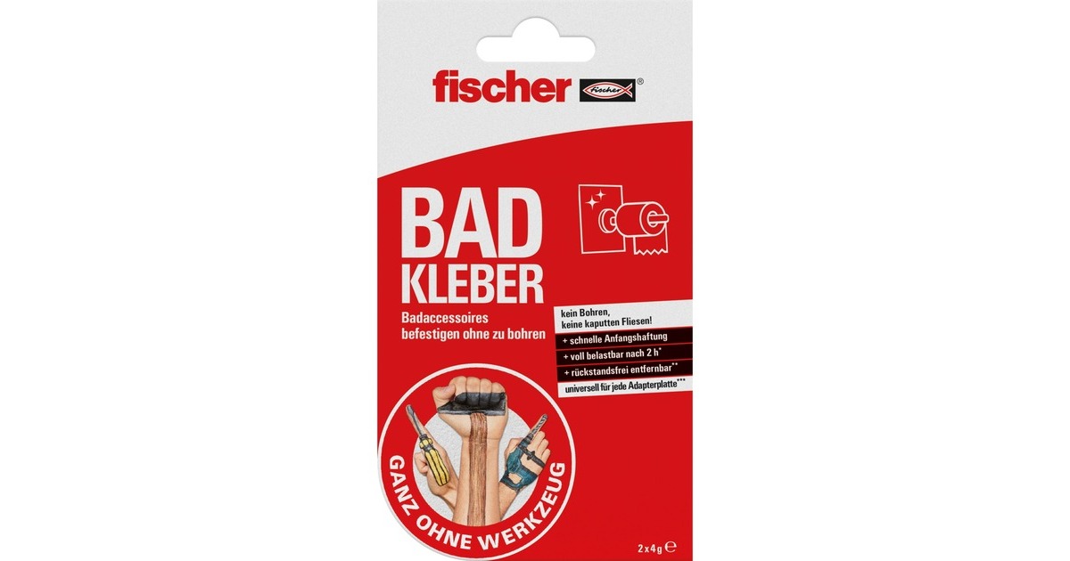 fischer GOW Bad Kleber, 2 Stück(transparent)