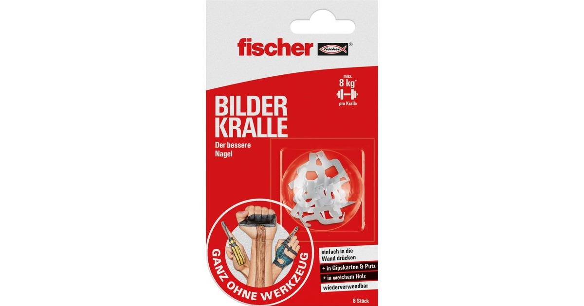 fischer GOW Bilderkralle, Haken(8 Stück)