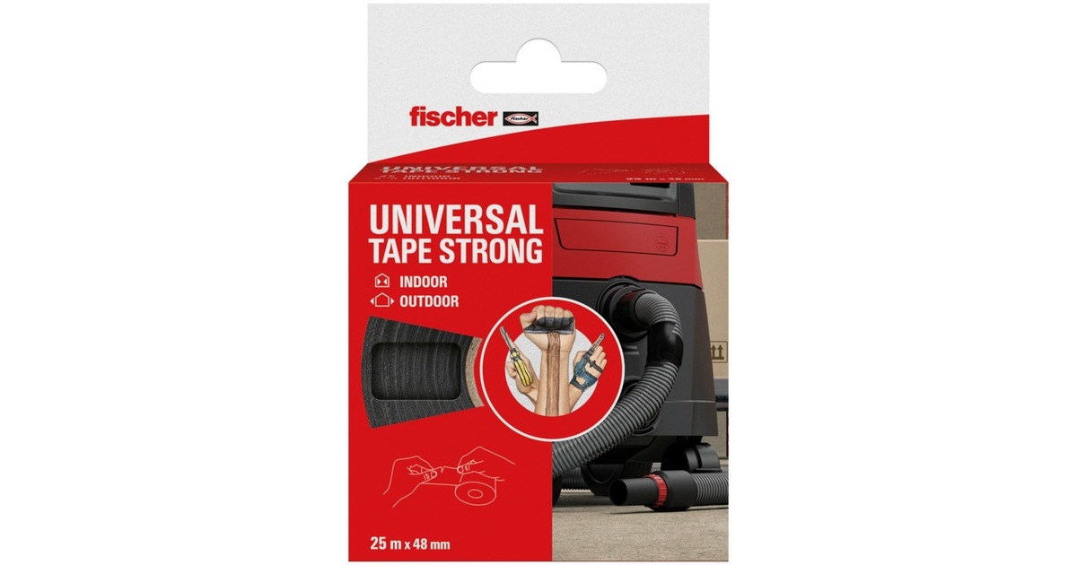 fischer GOW Gewebeband UNIVERSAL TAPE STRONG, 25m x 48mm, Klebeband(transparent)