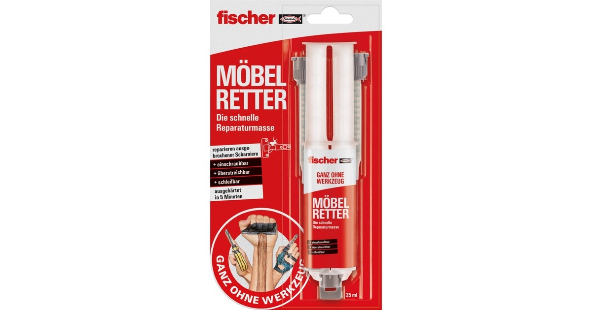 fischer GOW Möbelretter, 25ml, Spachtelmasse(beige)