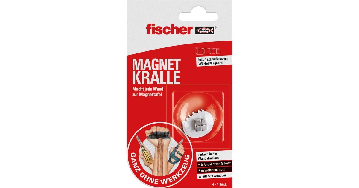 fischer GOW Magnetkralle(silber, 4 Stück)