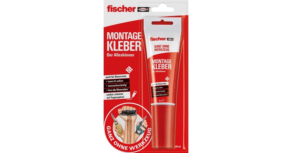 fischer GOW Montagekleber, Tube 80ml(weiß)