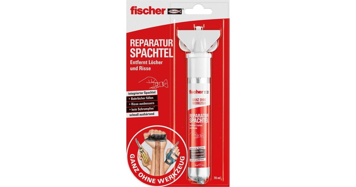 fischer GOW Reparaturspachtel, 70ml, Spachtelmasse(weiß)