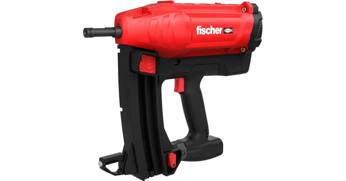 fischer Gasbetriebenes Setzgerät FGC 100, für Beton und Stahl, Nagler(rot/schwarz, 2x Li-Ionen Akku 2,5Ah, in XL-BOXX)
