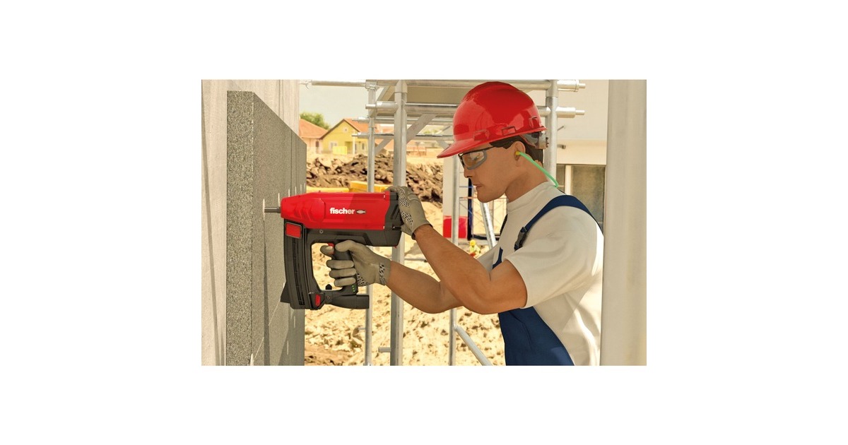 fischer Gasbetriebenes Setzgerät FGC 100, für Beton und Stahl, Nagler(rot/schwarz, 2x Li-Ionen Akku 2,5Ah, in XL-BOXX)