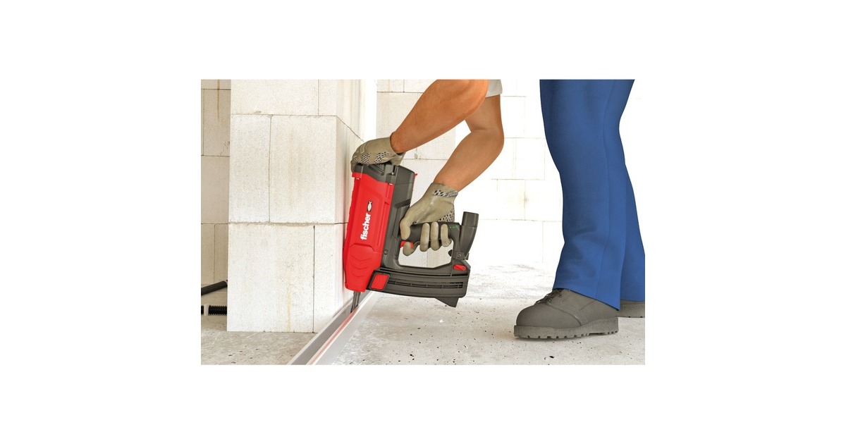 fischer Gasbetriebenes Setzgerät FGC 100, für Beton und Stahl, Nagler(rot/schwarz, 2x Li-Ionen Akku 2,5Ah, in XL-BOXX)