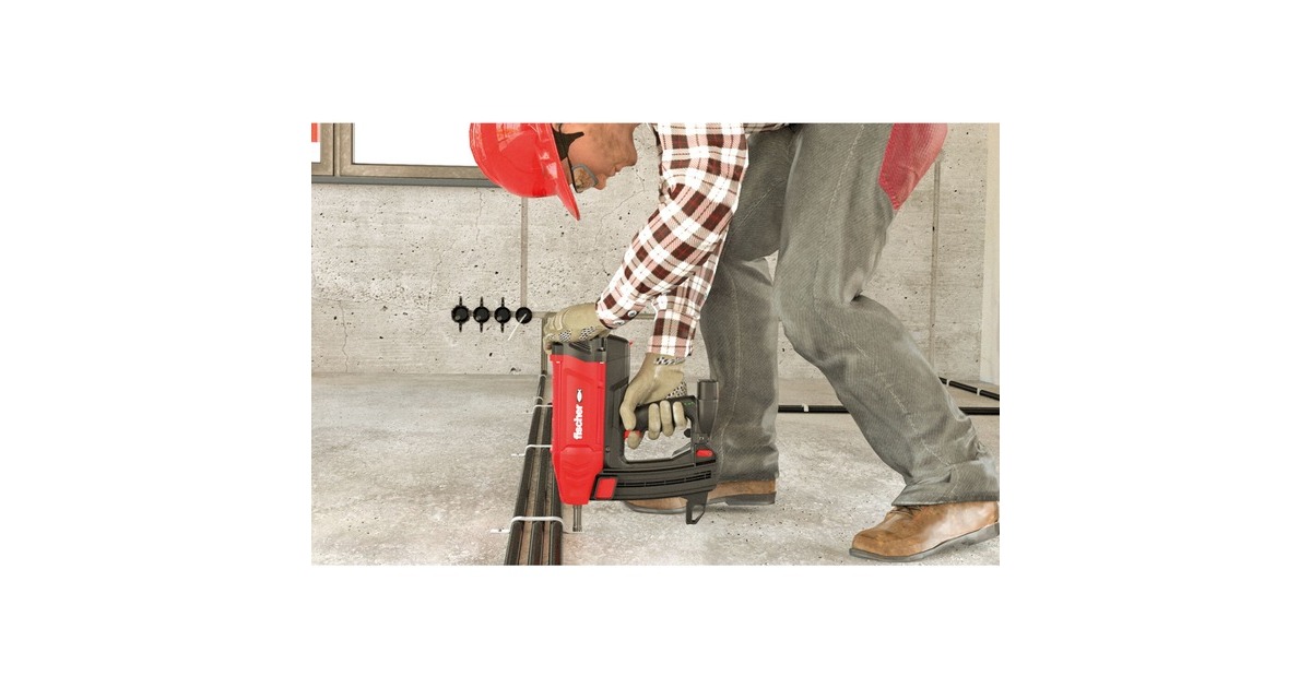 fischer Gasbetriebenes Setzgerät FGC 100, für Beton und Stahl, Nagler(rot/schwarz, 2x Li-Ionen Akku 2,5Ah, in XL-BOXX)