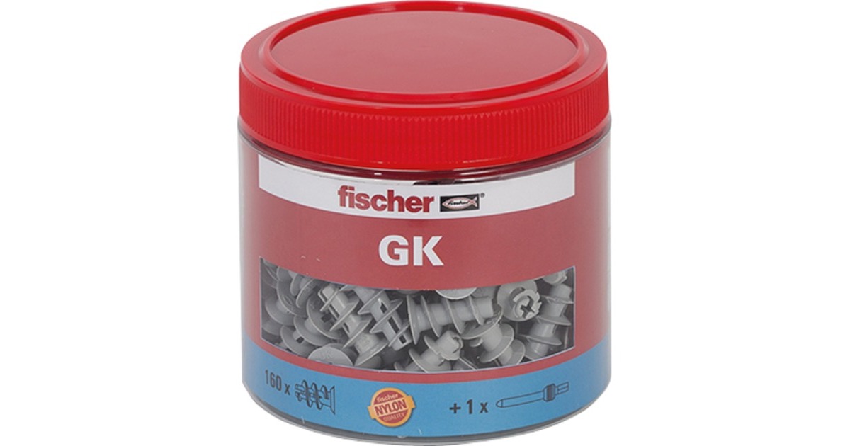 fischer Gipskartondübel GK, Dose(hellgrau, 160 Stück)