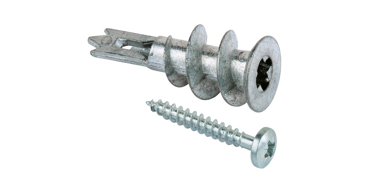 fischer Gipskartondübel Metall GKM 12(silber, 100 Stück, mit Schraube)