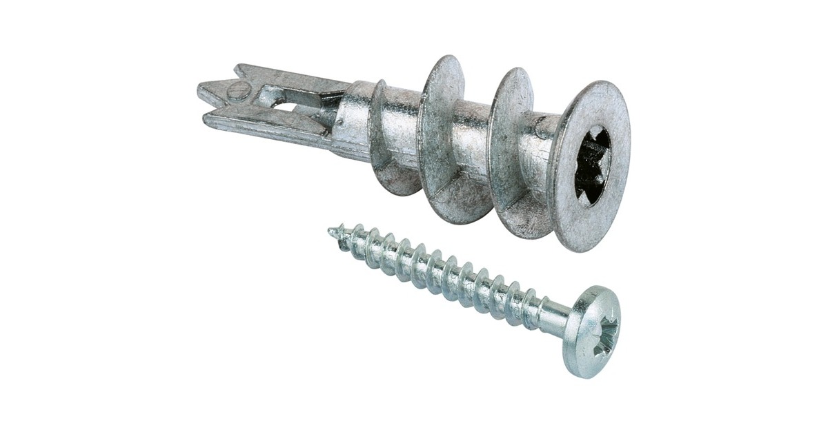 fischer Gipskartondübel Metall GKM 27(silber, 100 Stück, mit Schraube)