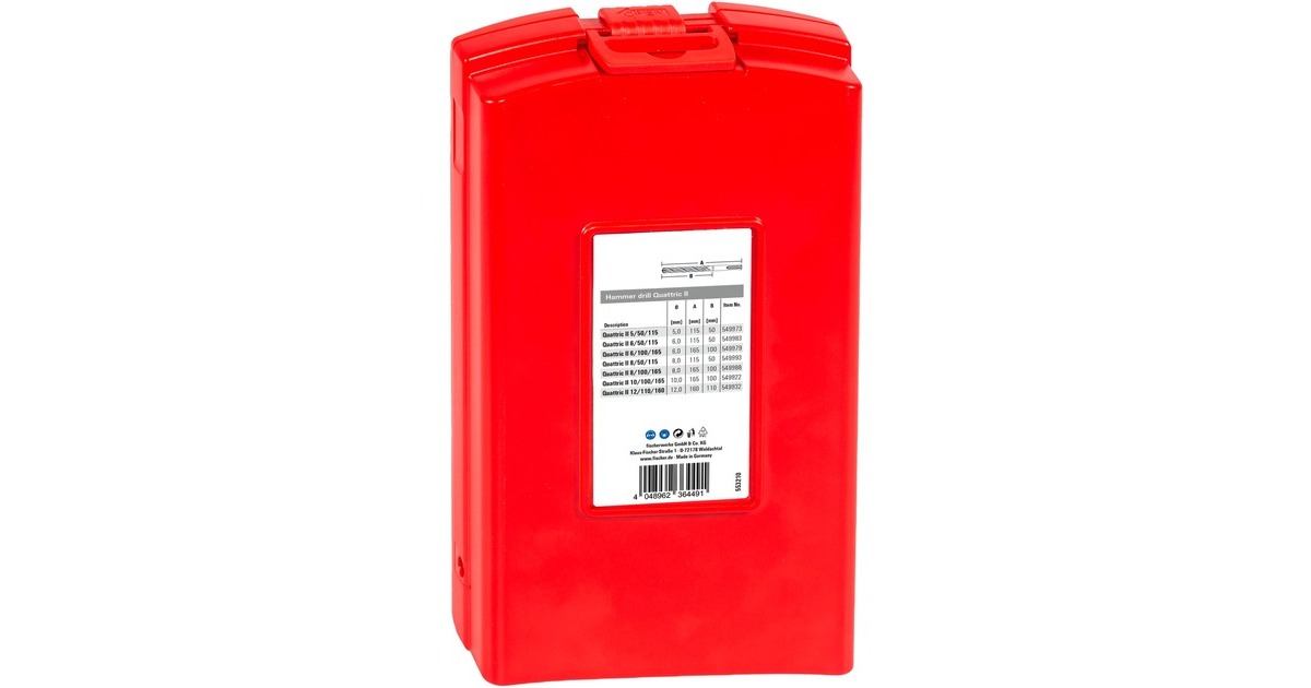 fischer Hammerbohrer-Satz Quattric II Set, SDS plus(5-teilig, Ø 5-12mm)