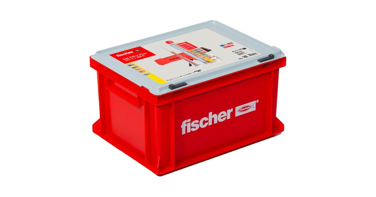 fischer Hochleistungsmörtel FIS V Plus 360 S / DMS HWK G(grau, 360ml, 12 Kartuschen + Pistole, Koffer)