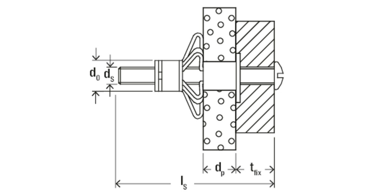 fischer Hohlraum-Metalldübel HM 6x65 S(silber, 50 Stück, mit metrischer Schraube)