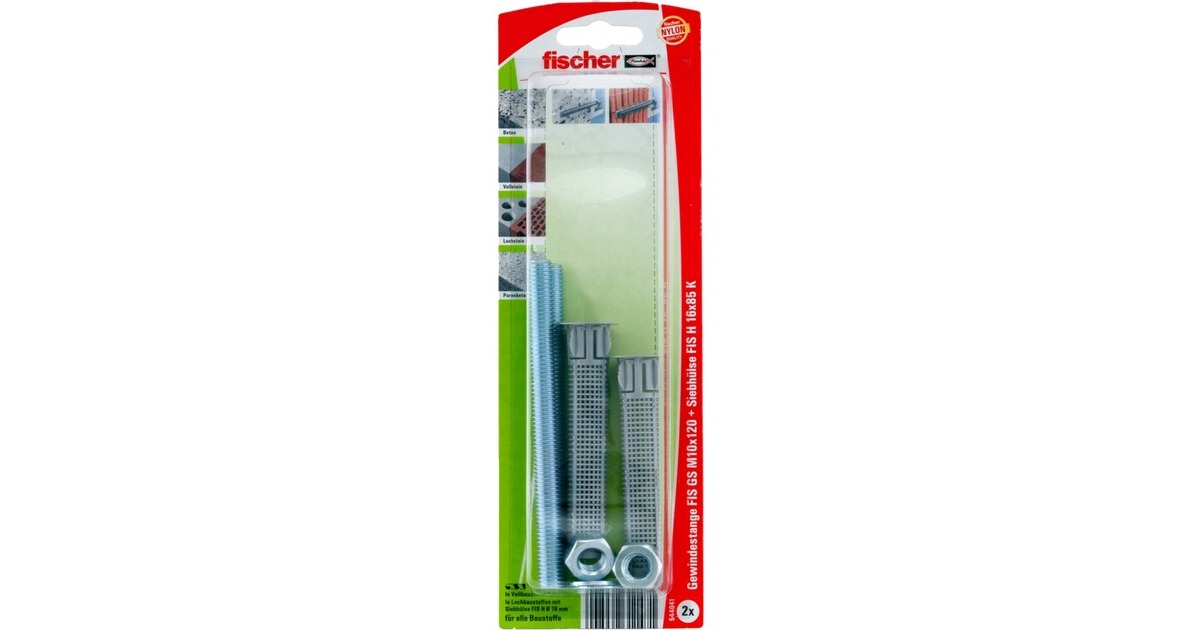 fischer Injektions-Zubehör FIS Set M10 K, Dübel(hellgrau, 2 Stück)
