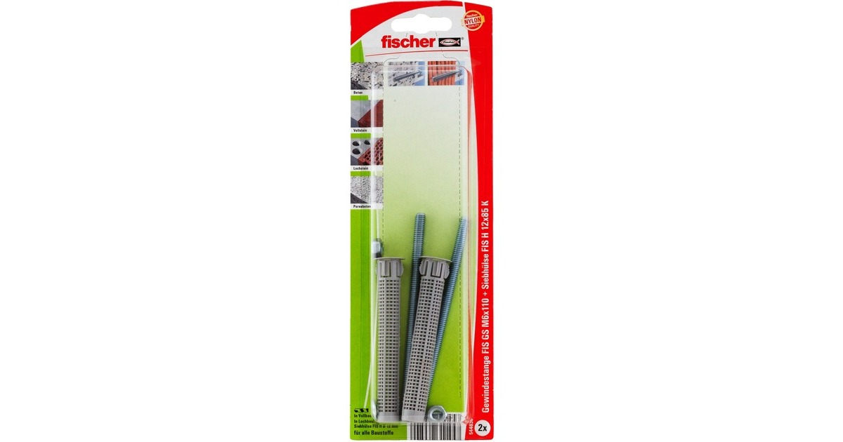 fischer Injektions-Zubehör Set M6 K, Dübel(hellgrau, 2 Stück)