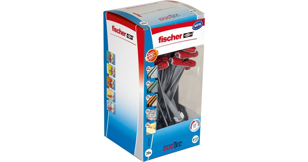 fischer Kippdübel DUOTEC 10 LD(hellgrau/rot, 20 Stück)