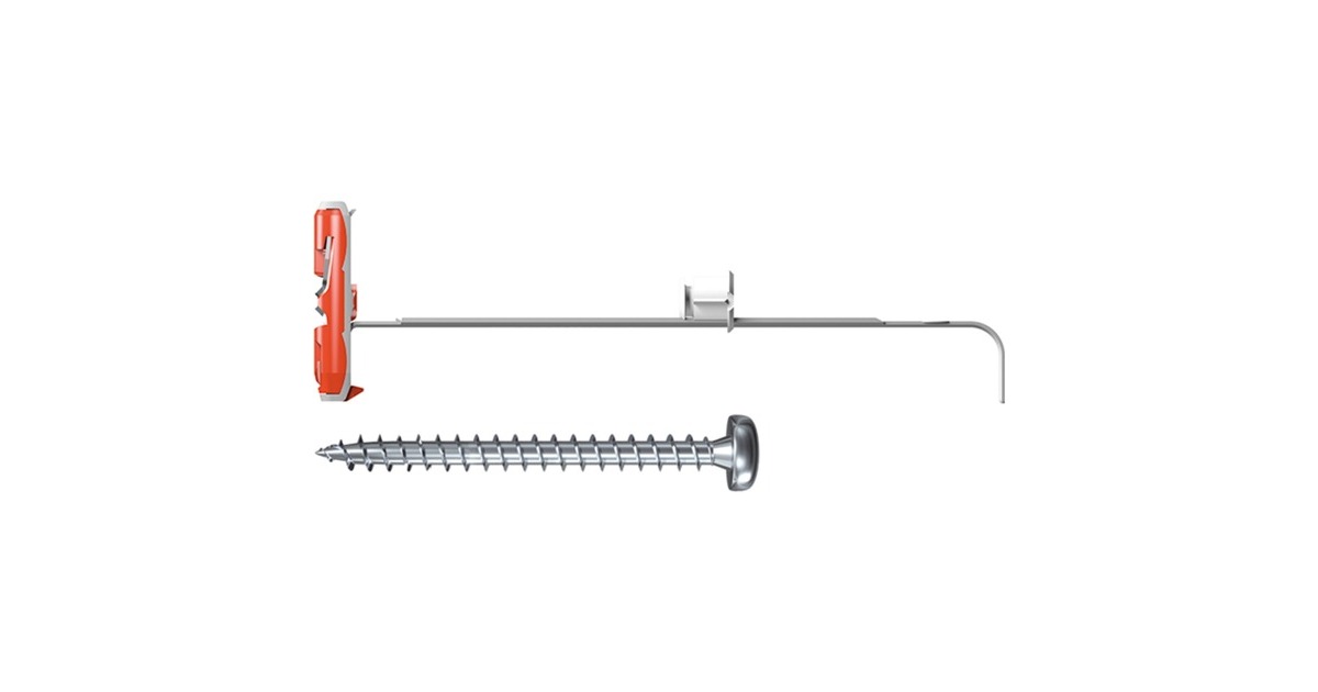 fischer Kippdübel DUOTEC 10 S PH(hellgrau/rot, 25 Stück, mit Schraube)