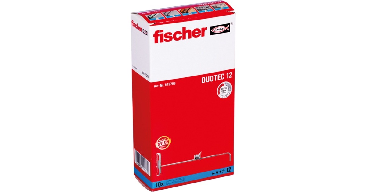 fischer Kippdübel DUOTEC 12(hellgrau/rot, 10 Stück)