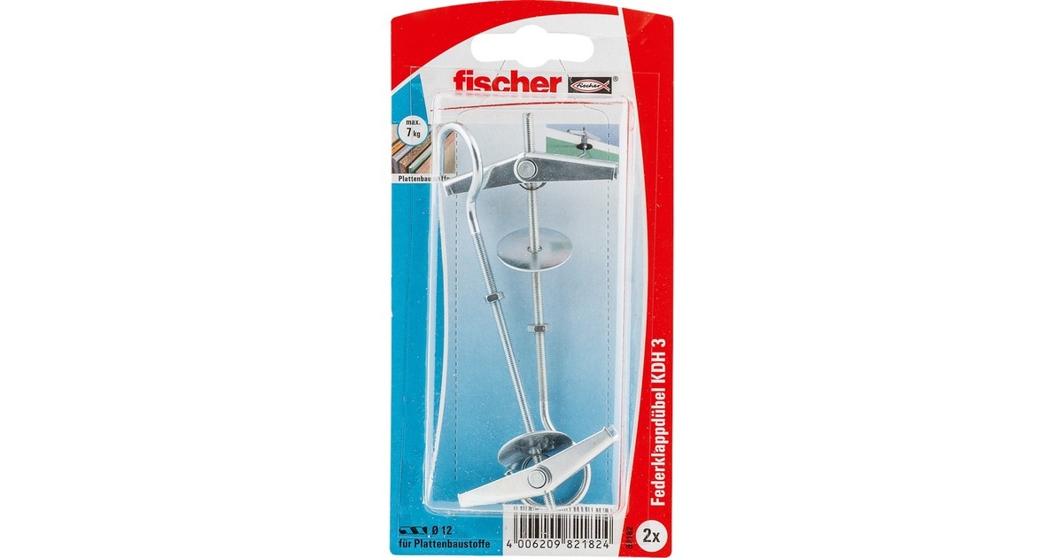 fischer Kippdübel KDH 3 K(silber, 2 Stück, mit Haken)