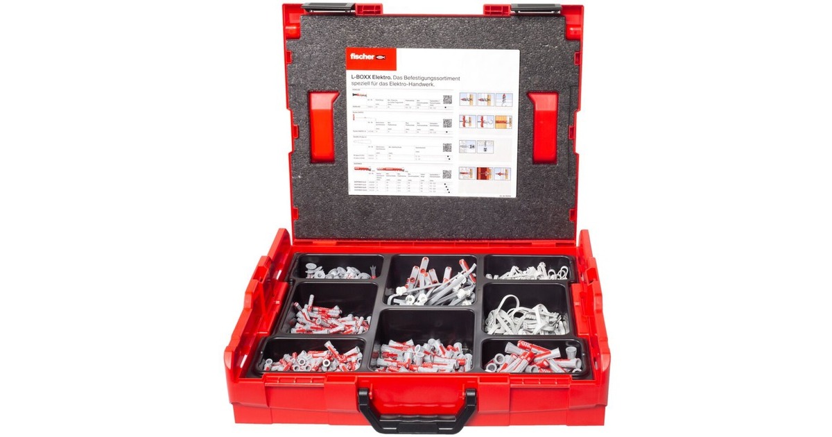 fischer L-BOXX 102 Elektro, Dübel(hellgrau/rot, 670-teilig)