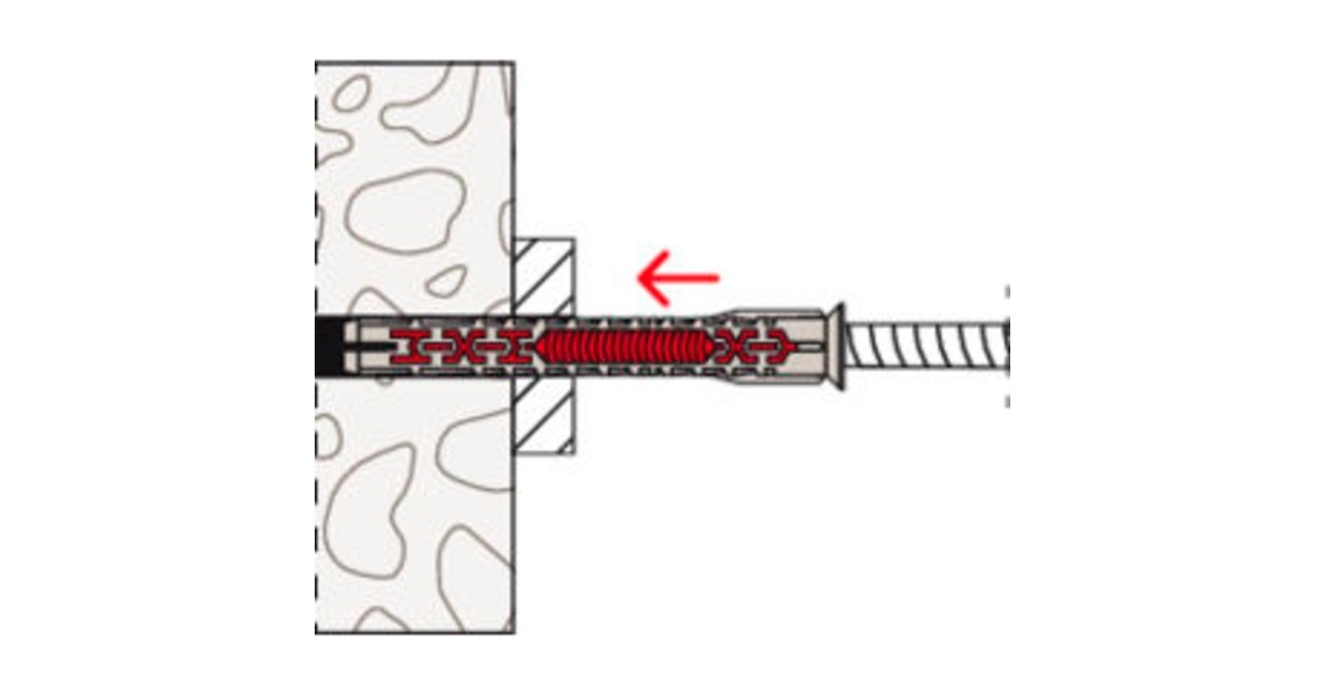 fischer Langschaftdübel DuoXpand 10x100 T R(hellgrau/rot, 50 Stück)