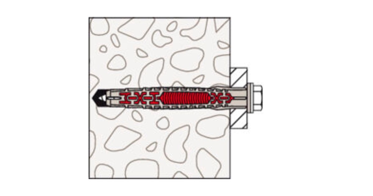 fischer Langschaftdübel DuoXpand 10x120 FUS R(hellgrau/rot, 50 Stück)